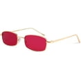 thumbnail image 4 of FEISEDY Vintage Slender Square Sunglasses Retro Small Metal Frame Candy Colors B2295, 4 of 6