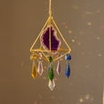 thumbnail image 1 of H&D Crystal Hanging Pendant Handmade Gold Plated with Natural Agate Slices Suncatcher,Window Hanging Suncatcher Crystal Rainbow Maker, 1 of 3