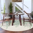 thumbnail image 3 of Large Round Rug 8Ft Washable Non-Slip, Eucalyptus Leaves Circle Area Rugs for Living Room Bedroom, Sage Green Summer Botanical Weeping Rustic Indoor Floor Mats Carpet Runner for Home Decor, 3 of 8