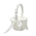 thumbnail image 1 of Wosthever Cesta de boda Flor de rosa con lazo romántico con cintas de satén Almacenamiento Decoración de perlas de estilo europeo para celebración Kits de decoración para fiestas Wosthever HA077429-01, 1 of 6
