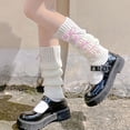 thumbnail image 4 of 1 Pair Women Leg Warmers Knitted Japan Style Women Sweet Stretchy Boot Cuffs for Yoga, 4 of 8