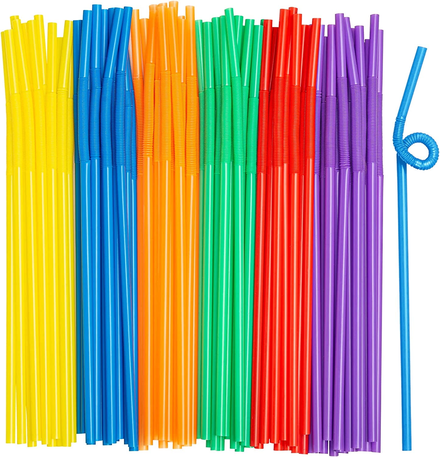 Comfy Package Disposable Flexible Straws Drinking Plastic Bendy Straws