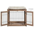 thumbnail image 4 of Unipaws Pet Crate End Table, Double Doors Wooden Wire Dog Kennel with Pet Bed, Walnut, 4 of 8