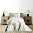thumbnail image 4 of Ambesonne Flower Quilted Bedspread Set 2 Pcs, Calla Lilies Romantic, Twin Size, Green White Yellow, 4 of 5