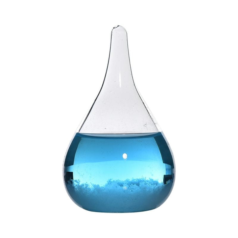 Storm Glass Weather Forecaster X-Large Waterdrop Pure Wooden Base Decorative 