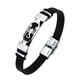 thumbnail image 5 of Pulsera de cuero de acero inoxidable de doce constelaciones Pulsera de pareja de moda negra, 5 of 5