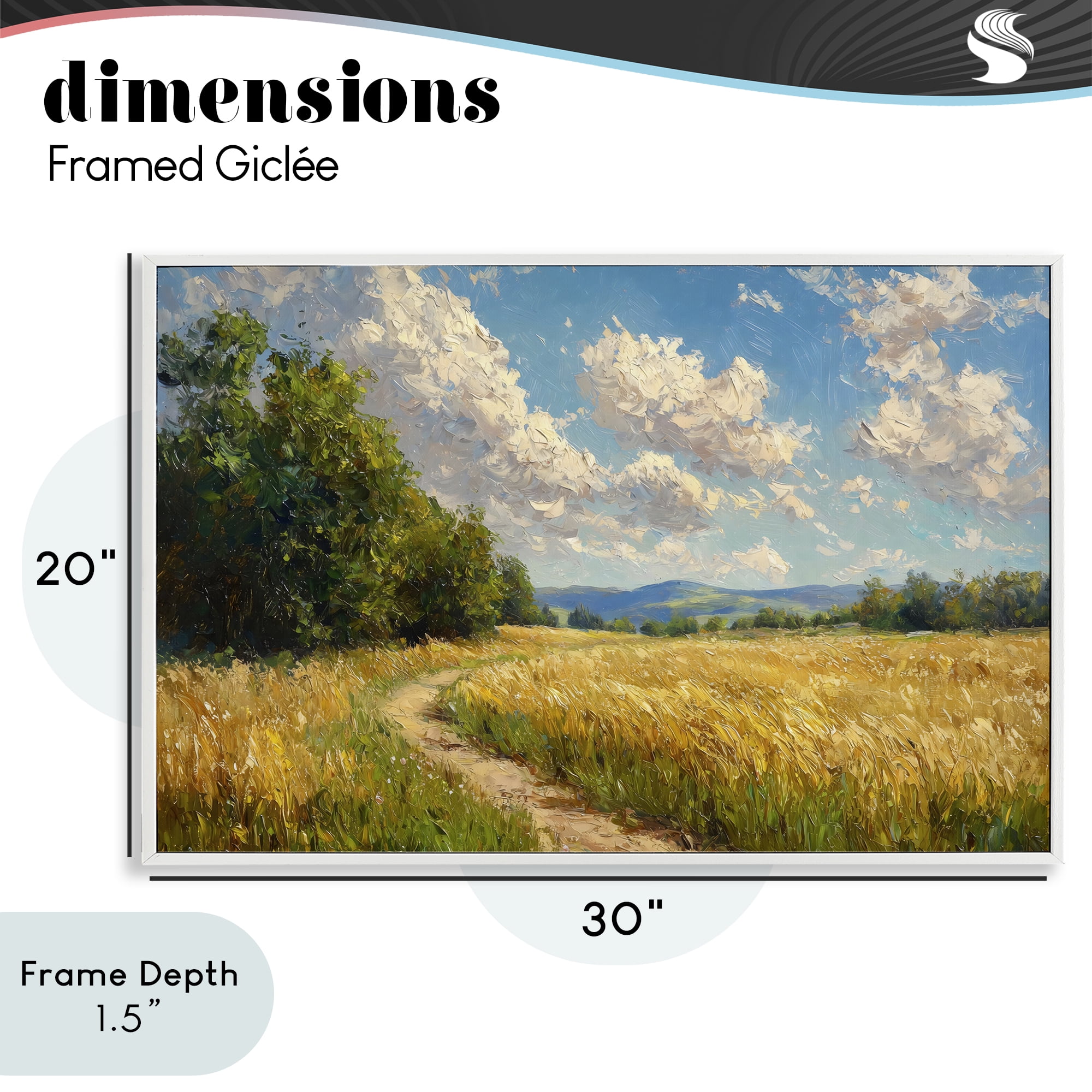 Stupell Industries Winding Path Through Wheat Field White Framed Giclee Art, design by Creative Studio