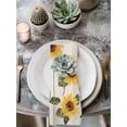 thumbnail image 3 of nqOlkjepod Sunflower Cloth Napkins Set of 8 Reusable Dinner Napkins, Green Botanical Yellow Spring Summer Floral Cocktail Napkin Washable Table Napkins for Wedding/Holiday Party/Baby Shower 20"x20", 3 of 8