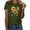 Army Green, variant on BiZtdJrK Summer Top for Women Sunflower Graphic Tees Teen Girls Cute Print T-Shirt White S