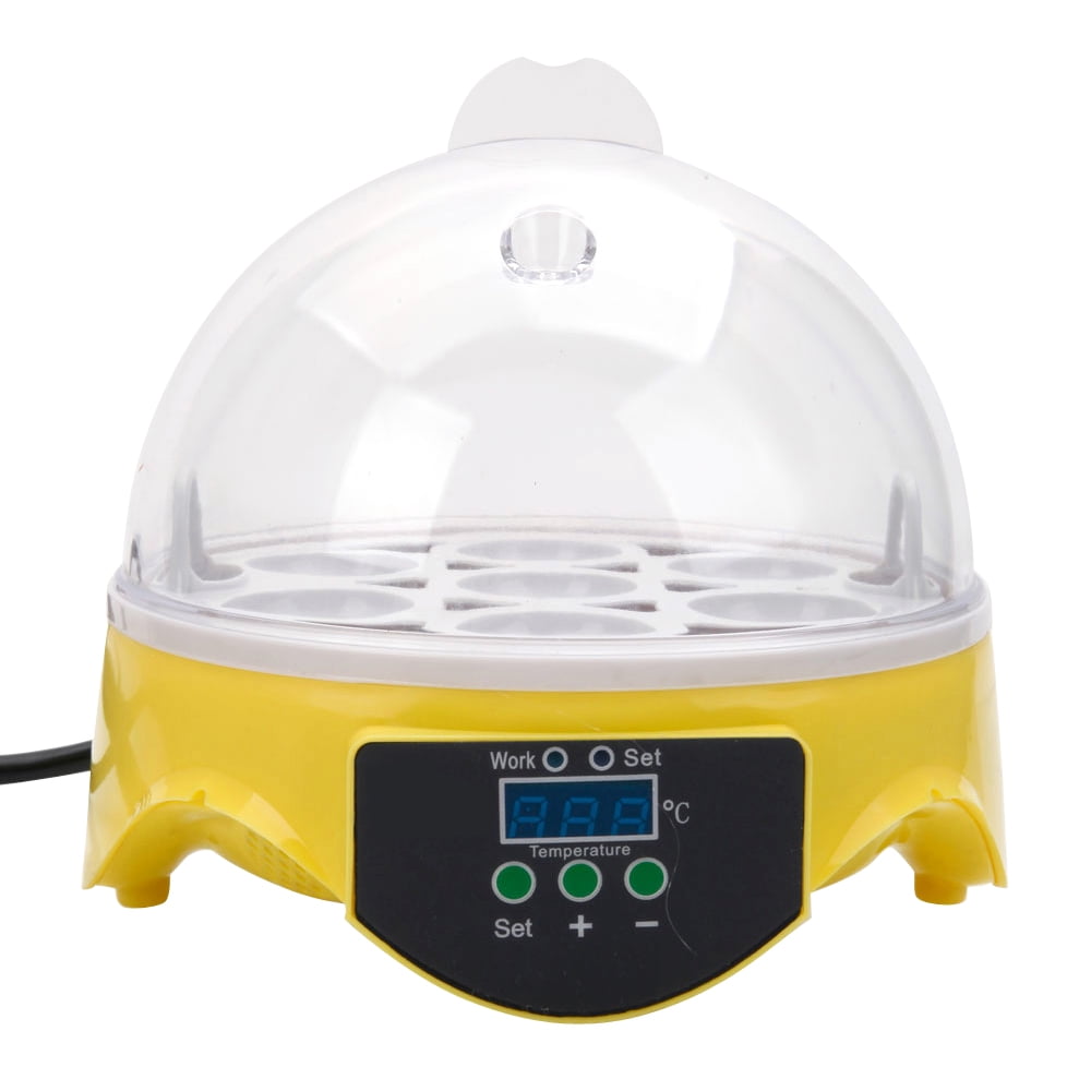 Kepooman 7 Egg Mini Electric Poultry Hatcher for Chicken Eggs, Egg Incubator for Chickens Ducks Goose Birds, Yellow Kepooman 7 Egg Mini Electric Poultry Hatcher for Chicken Eggs, Egg Incubator for Chickens Ducks Goose Birds, Yellow