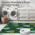 thumbnail image 5 of ODIKA 6'x9' Machine Washable Non-Slip Area Rug, Festive Pine Forest Snowflake Mosaic Half Moon High Traffic Rug with Pad, Green, 509132, 5 of 8