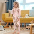 thumbnail image 4 of FORMRS Long Sleeve Top and Pants Pajama Set for Niños 2-Piece Sleepwear, Sizes 18M-8Y, Pink Candy House, 4 of 6