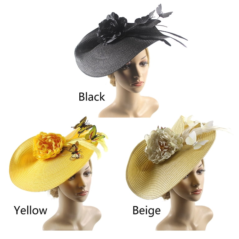 WINDLAND Butterfly-Flower Derby Hat for Tea-Party Women  display picture 3