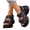 Blue, variant on Women's Checkered Canvas Sporty Platform Sandals Open Toe Adjustable Strap Casual Walking Shoes for Summer Black Size 7.5