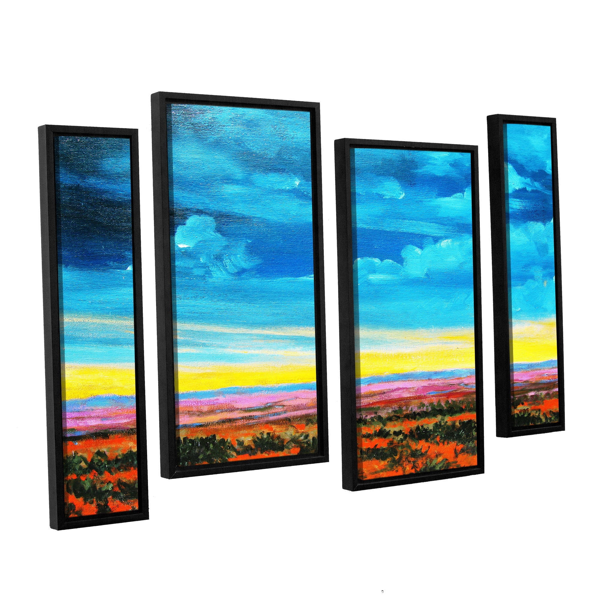 ArtWall Gene Foust "Riders on the Storm" 4-Piece Floater Framed Canvas Staggered Set