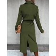 thumbnail image 4 of LinYooLi Trench Coats for Women Casual Lapel Long Solid Color Wrap Coat Wool Blend Overcoat Shacket Jacket, 4 of 4