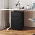 thumbnail image 4 of Gymax 3-Drawer File Cabinet Rolling File Organizer w/ Lock & 4 Keys for Letter/Legal/A4 Black, 4 of 10