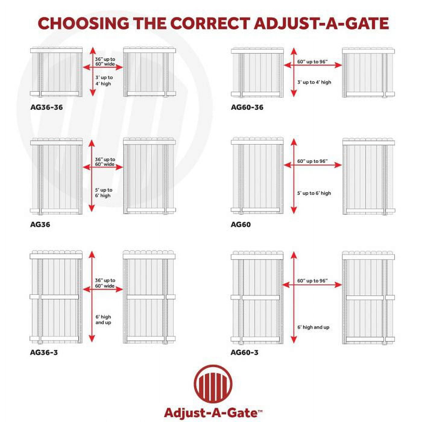 Adjust-A-Gate 3 Rail 60"H/ 36"- 60" W Kit-Contractor Series