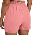 thumbnail image 4 of Lace Trim Beach Shorts for Women High Waisted Drawstring with Outer Pockets, Loose Scoop Hem Casual Vacation Shorts, 4 of 8