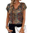 thumbnail image 3 of UVN Women Tops Summer Cap Short Sleeve Blouses Ladies V Neck Silk Satin Business Casual Shirts, 3 of 8