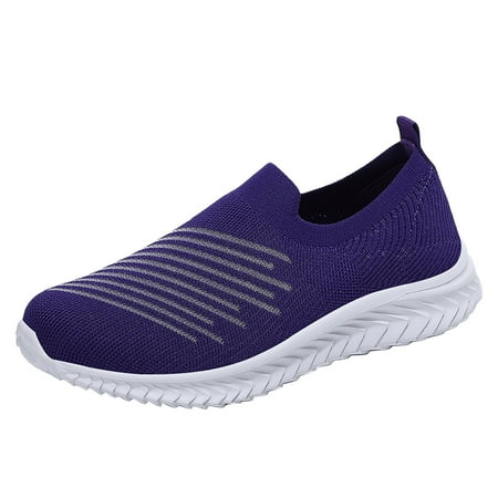 

Follure Girl women s casual shoes Women s Shoes Mesh Flat-bottom Breathable Comfortable Casual Sneakers Purple 37