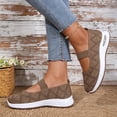 thumbnail image 3 of BOERTEU Women Hollow Knit Mary Jane Walking Flats, Wavy Elastic Strap Slip On Casual Shoes, Lightweight Non Slip Platform Daily Sneakers, 3 of 5