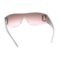 thumbnail image 4 of Womens Classic 90s Diva Rimless Shield Designer Fashion Sunglasses Silver - Brown Pink, 4 of 4