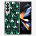 thumbnail image 1 of MUNDAZE Samsung Galaxy Z Fold 4 Lucky Green St Patricks Day Cute Gnomes Shamrock Polkadots Double Layer Phone Case Cover, 1 of 3