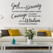 Wall Stickers, Vinyl Wall Decals, Living Room Bedroom Bathroom Kitchen Inspirational Quotes Bible Verse Christian Prayer Religious Home Vinyl Art Wall Stickers, God Grant me The Serenity