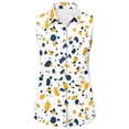 thumbnail image 6 of Blouse for Women Lapel V Neck Sleeveless Fashion Loose Fit Abstract Polka Dot Print Lightweight Summer Casual Button Down Top, 6 of 6