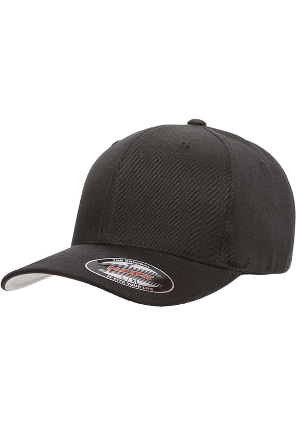 Wool Athletic Shape Cap , 6477 , Black , Large/X-Large