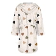 thumbnail image 5 of Women's Fleece Plush Robe Long Warm Plush Bathrobe Loungewear Jacket Printed Comfort Robe, 5 of 5