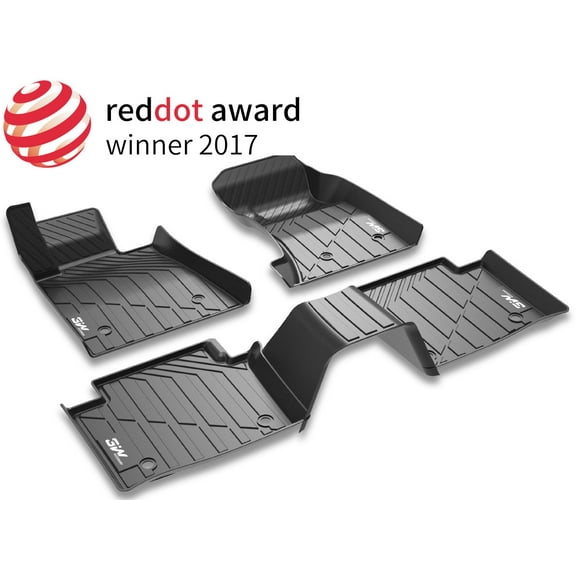 3W Floor Mats for Cadillac XTS (2013-2019) - Stain Resistant Waterproof Floor Liners Cover TPE Custom Car Mats All Weather, Black