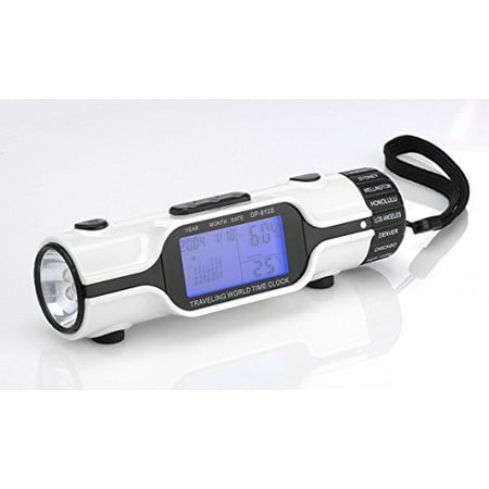 World Time Travel Alarm Clock with Flashlight by Tech Tools