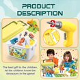 thumbnail image 4 of Juguetes de dinosaurios desmontables para niños con caja de almacenamiento, taladro eléctrico, juego de construcción de bricolaje, regalos educativos para niños y niñas, 4 of 5