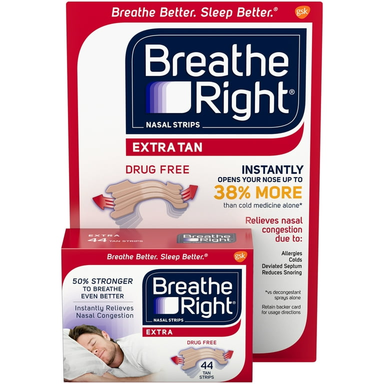 Breathe Right Nasal Dilators XL Tan, 44 Ct 