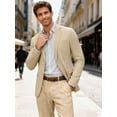 thumbnail image 2 of COOFANDY Mens Linen Casual Blazer Slim Fit Sport Coat Two Button Summer Suit Jacket Lightweight Business Sport Jacket, 2 of 6