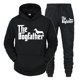 thumbnail image 2 of Conjunto de dos piezas "El Dogfather" Divertido chándal casual para amantes de los perros salchichas para hombre Otoño Conjunto de ropa deportiva holgada con capucha estilo hip hop con animales, 2 of 5