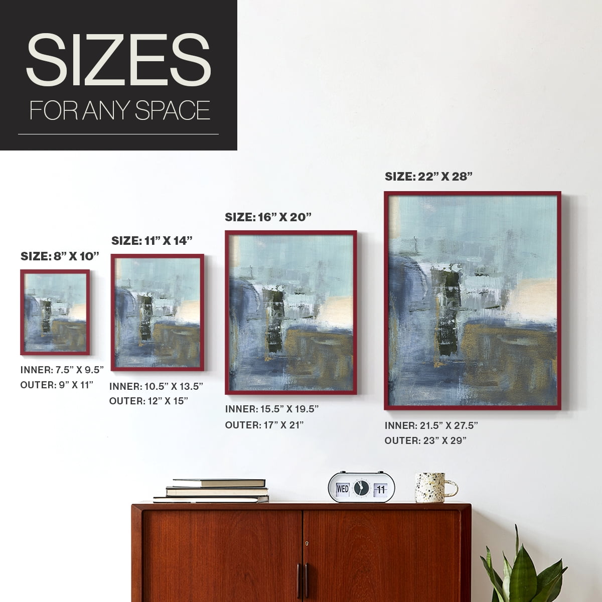 Sand Pond Summer I in Red Solid Wood 11 x 14 Framed Print
