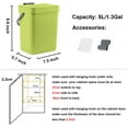 thumbnail image 7 of Small Plastic Trash Can, Hanging Small Trash Can with Lid Under Sink for Kitchen, Food Waste Bin for Countertop, Mountable Garbage Can for Bathroom, RV, 5L/1.3 Gal, Green, 7 of 7