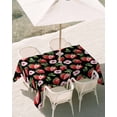 thumbnail image 3 of 54x80 Inch Outdoor Tablecloth with Umbrella Hole Zipper Rectangle Strawberry Rectangular Tablecloths Outside Waterproof Red Fruit Flowers Leaf Tropical Summer Patio Table Cloth Cover for Picnic Party, 3 of 8