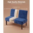 thumbnail image 5 of LAZZO 39" Mini Armless Loveseat, Velvet Upholstered Small Couch with USB Charging Port for Small Living Spaces, Blue, 5 of 9