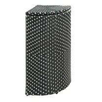 happimess Chloe 15.56-Gallon All-Weather Wicker/Metal Corner Hideaway Outdoor Trash Can for Package Delivery, Patio Furniture, Cushions, Gardening Tools, Pool Supplies, Dark Navy/White, HPM1200E