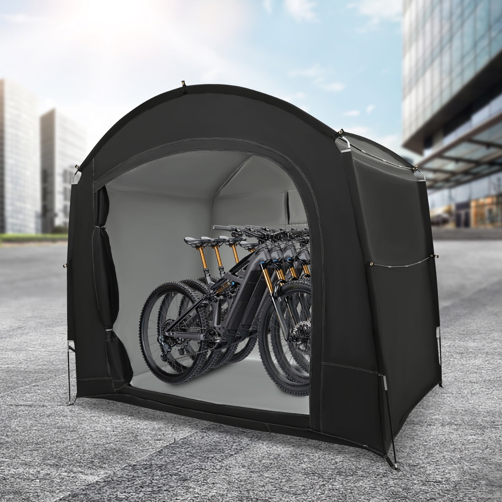 Rectangular Outdoor Bike Tent 3-4 Bikes Storage Tent Bicycle Storage Tent w/4* Stakes