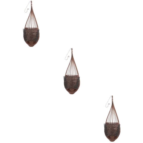 3-Pack Hanging Orchid Flower Pots with Air Nozzle Basket Dryer for Indoor and Outdoor Plant Care