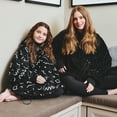 thumbnail image 7 of Nestl Wearable Blanket Hoodie Reversible for Kids and Teens, Warm and Cozy Oversized Fleece & Cut Plush Blanket Sweatshirt, Black/Scribble, 7 of 7