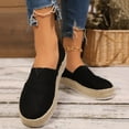 thumbnail image 3 of Mepaouo Women Platform Slip on Loafers Comfort Suede Moccasins Wide Width Low Top Wedge Casual Shoes, 3 of 8