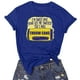 thumbnail image 2 of Gibobby Playera de Manga Corta Casual Suave Blusa O-cuello Impresión Mangas sueltas Mujeres Casual Tops Camiseta corta Blusa mujer(Azul,G), 2 of 4
