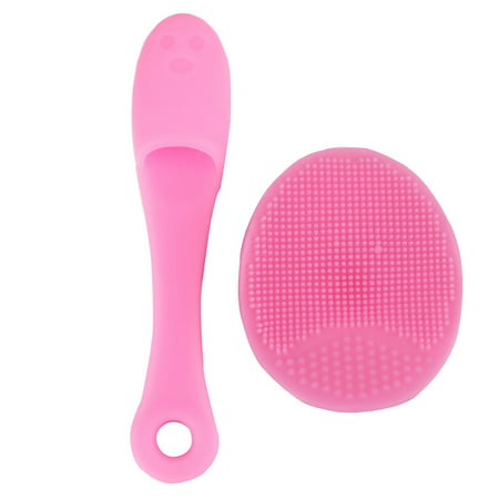 KABOER Best 2Pcs\/Set Silicone Facial Face Scrub Brush Wash Pad Dirt Remover Deep Clean (The Best Face Wash For Blackheads)