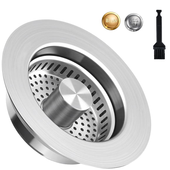 Colador de desagüe para fregadero y tapón desplegable CARUUYI de acero inoxidable